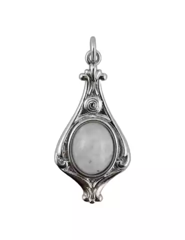 White labradorite baroque pendant