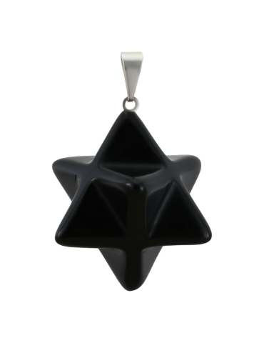 Obsidian merkaba pendant