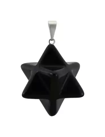 Obsidian merkaba pendant