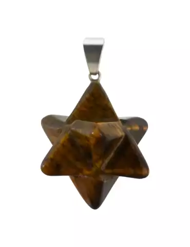 Pendentif merkaba oeil de tigre