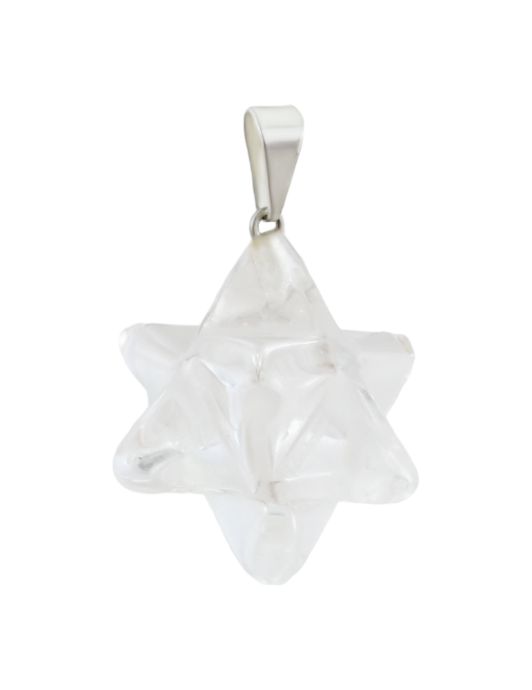 Colgante de cristal de roca merkaba