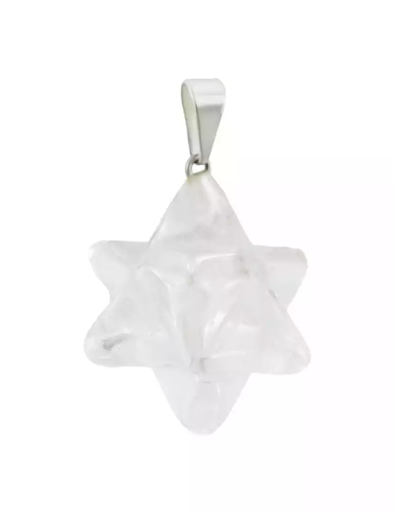 Rock crystal merkaba pendant