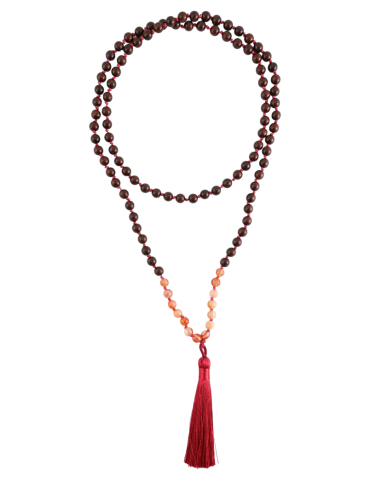 Mala Cornalina + Legno 108 perle