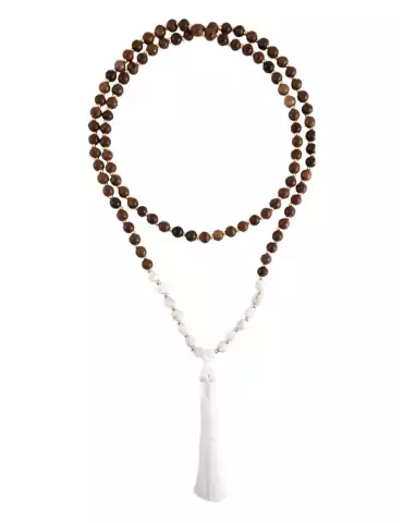 Mala Howlite + Madera 108 cuentas