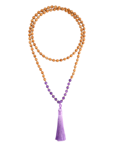 Amethyst Mala + Wood 108 beads