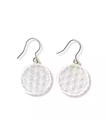 Boucles d'oreille fleur de vie argent 925