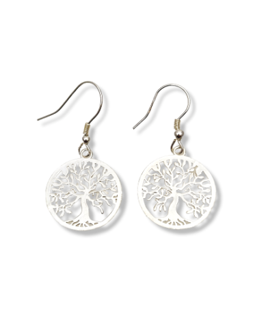 925 silver flower life earrings