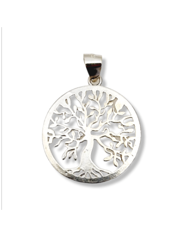 Carved Tree of Life Pendant 925 Silver