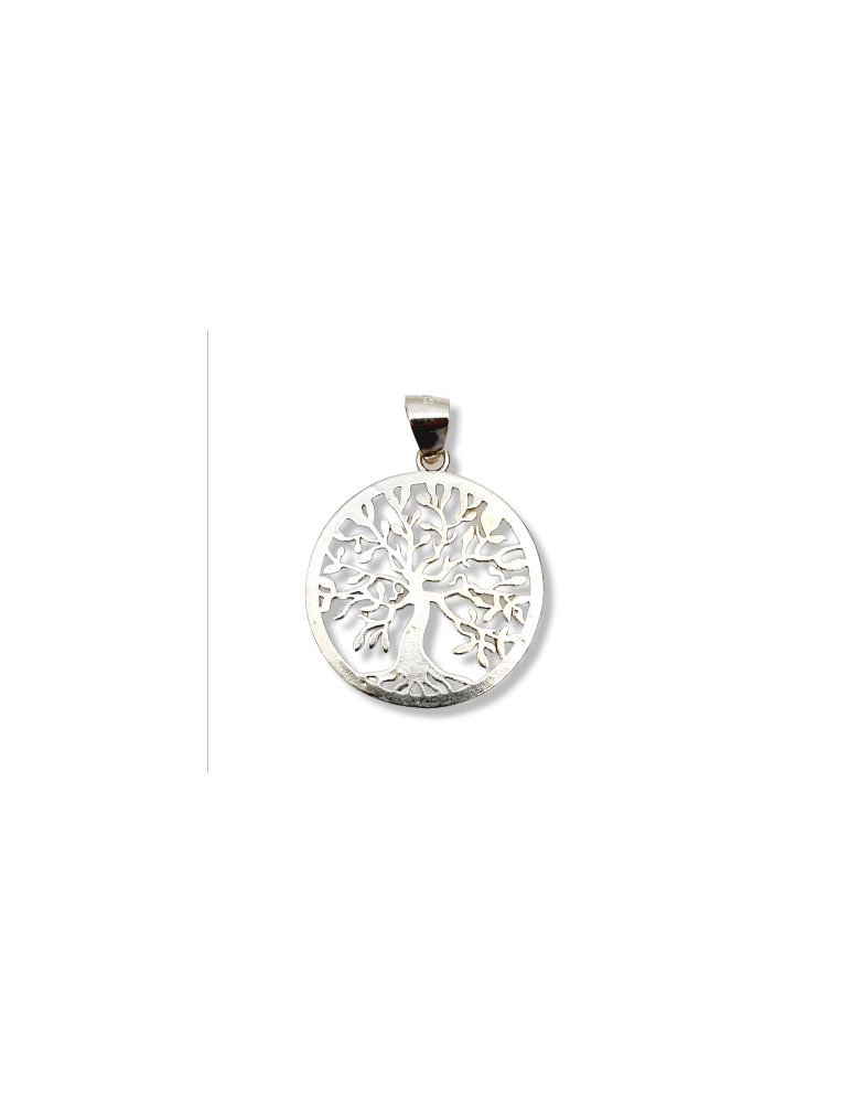 Carved Tree of Life Pendant 925 Silver