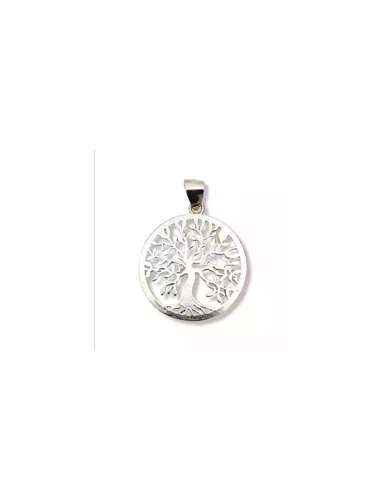 Carved Tree of Life Pendant 925 Silver