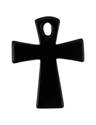 Ankh Kreuz Anhänger schwarzer Obsidian A