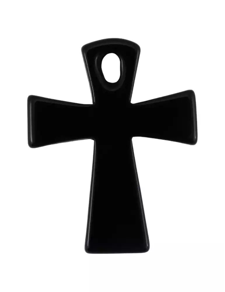 Black Obsidian Ankh Cross Pendant