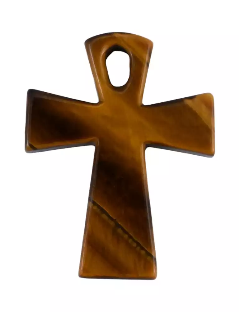 Ankh cross pendant tiger's eye A