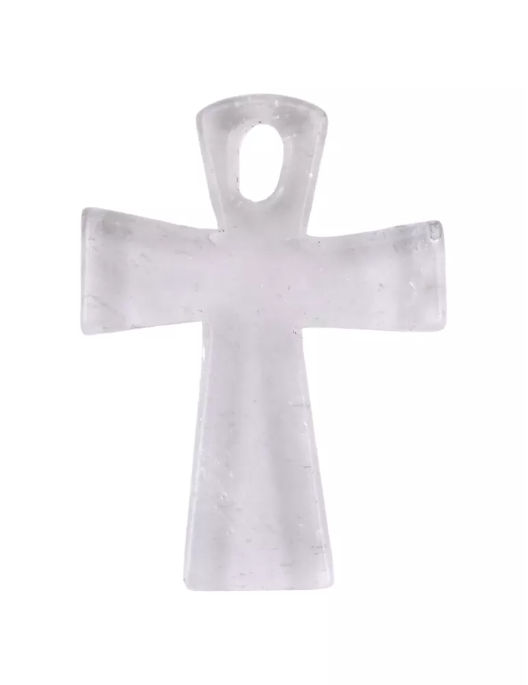 Rock Crystal Ankh Cross Pendant A