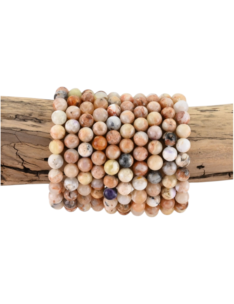 Bamboo leaf agate bead bracelet A