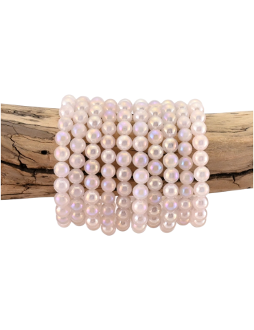 Pulsera de aura de cuarzo rosa cuentas A