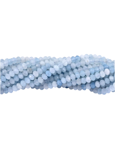 Strand of faceted aquamarine beads A