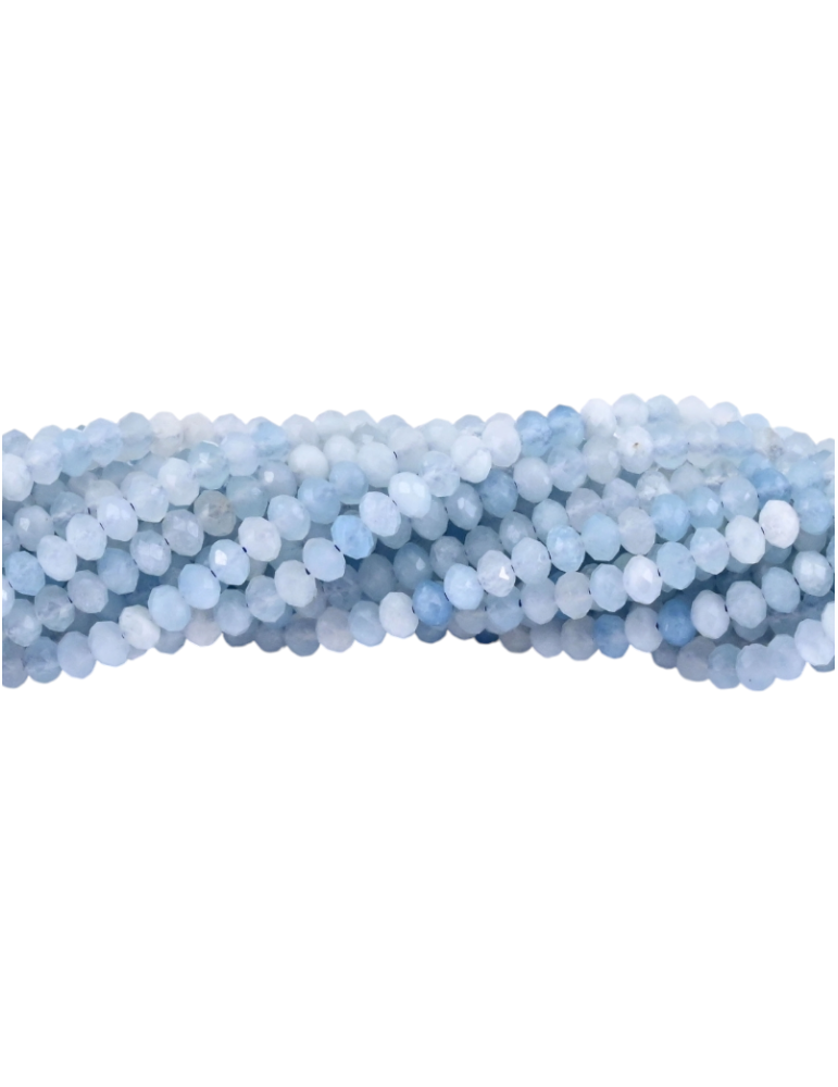 Strand of faceted aquamarine beads A