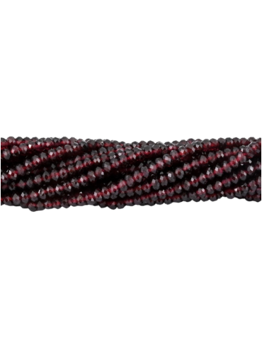 Strand of red garnet faceted beads AA