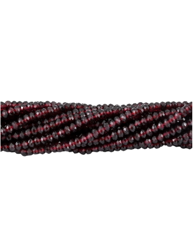 Strand of red garnet faceted beads AA