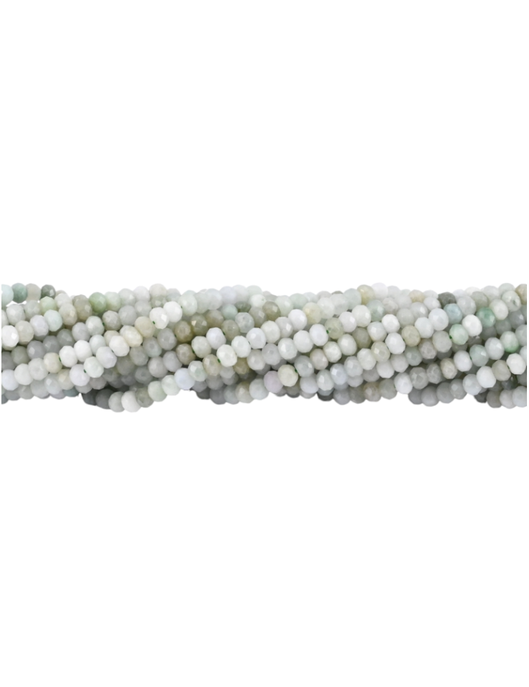 Fil perles facettées jade 4x3mm A
