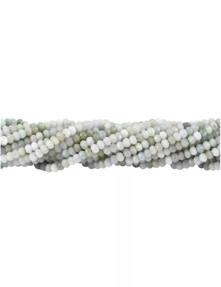 Thread of faceted jade pearls A