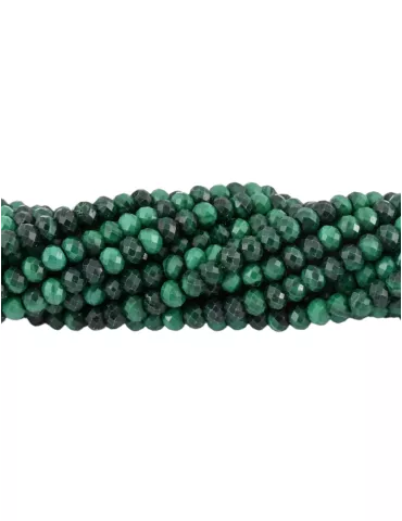 Fil perles facettées malachite A