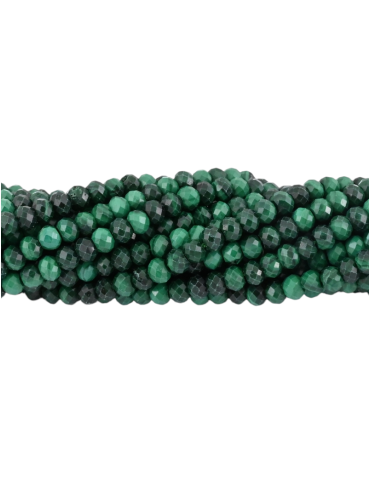 Filo di perle sfaccettate malachite A