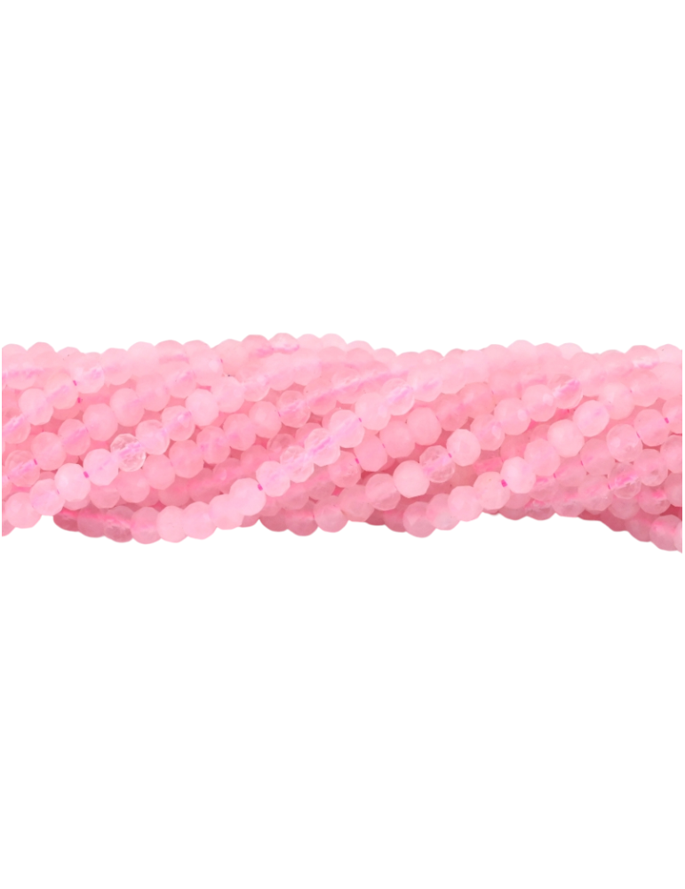 Strand of faceted rose quartz beads A