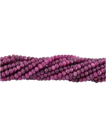 Filo perle sfaccettate rubino 4x3mm A