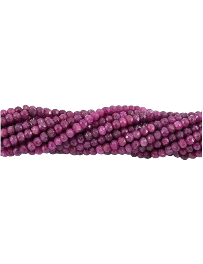 Strand of faceted ruby beads 4x3mm A