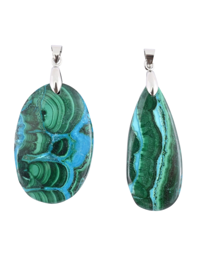 Chrysocolla malachiet hanger AA