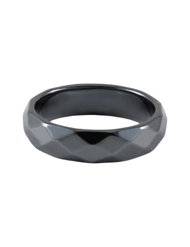 Faceted Hematite Ring x 10