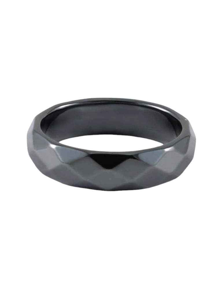 Faceted Hematite Ring x 10