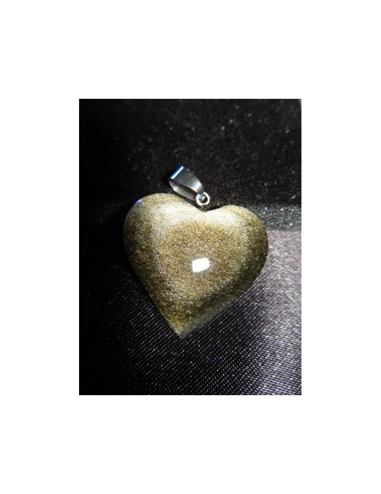 Colgante de corazón de Obsidiana Dorada AA