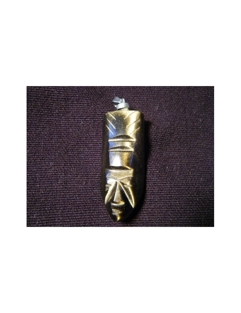 Colgante de obsidiana dorada de dios azteca A