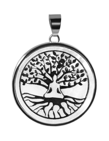 Mother of pearl Buddha tree pendant