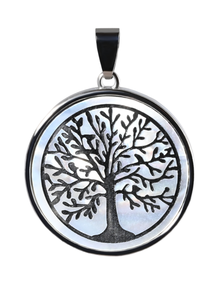 Mother of pearl tree of life pendant