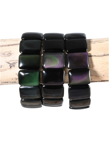 Bracelet obsidienne oeil céleste rectangle M AA