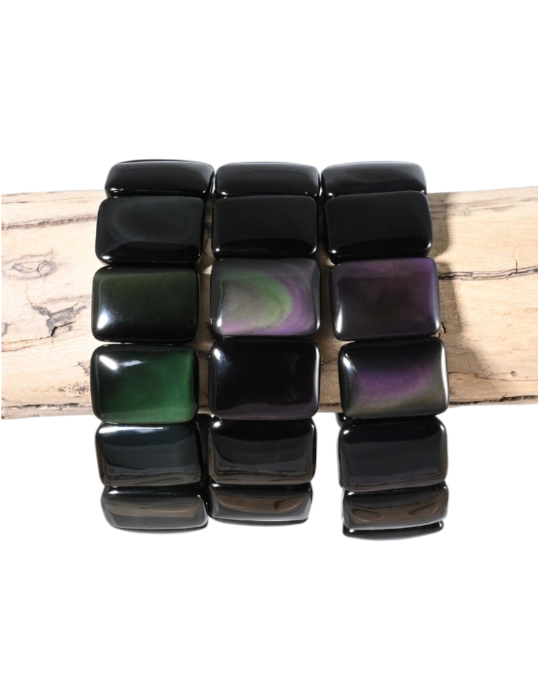 copy of Bracelet obsidienne argentée rectangle arrondi AA