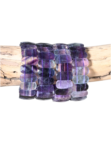 Flat faceted mix fluorite bracelet A