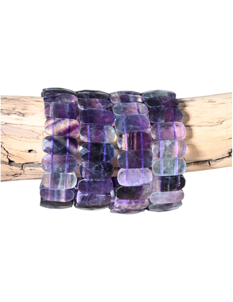 Bracelet fluorite mix plat facetté A