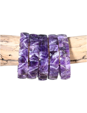 Chevron amethyst bracelet with faceted rectangle A