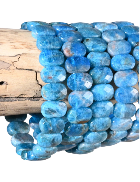 Blue apatite faceted flat AA bracelet