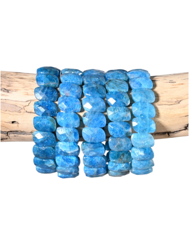 Copy of flat faceted blue apatite bracelet AA