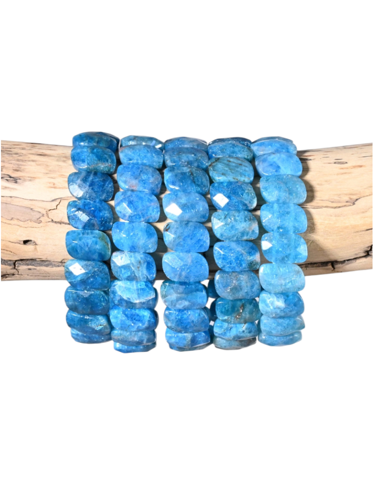 Bracciale di apatite blu in S sfaccettato AA