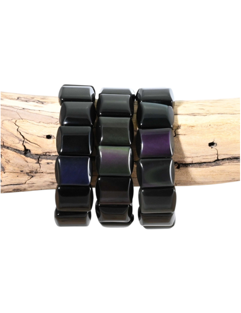 Armband aus Regenbogen-Obsidian in Kissenform AA