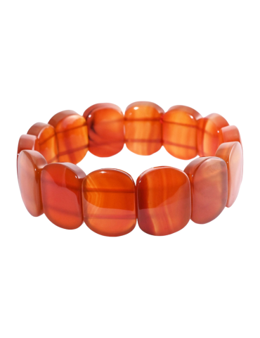 Bracelet cornaline XL plat ovale A