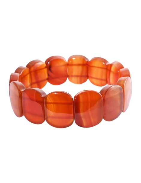 Brazalete de cornalina XL plano ovalado A