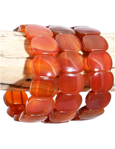 Bracciale corniola XL piatto ovale A